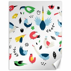 Vector Set Isolates With Cute Birds Scandinavian Style Canvas 12  x 16 