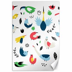 Vector Set Isolates With Cute Birds Scandinavian Style Canvas 20  x 30 