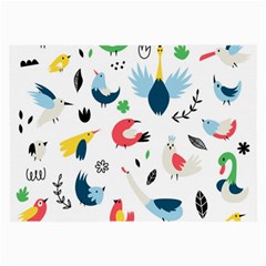 Vector Set Isolates With Cute Birds Scandinavian Style Large Glasses Cloth (2 Sides) by Vaneshart