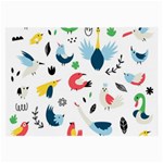 Vector Set Isolates With Cute Birds Scandinavian Style Large Glasses Cloth (2 Sides) Front