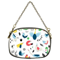 Vector Set Isolates With Cute Birds Scandinavian Style Chain Purse (Two Sides)