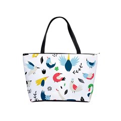 Vector Set Isolates With Cute Birds Scandinavian Style Classic Shoulder Handbag