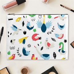 Vector Set Isolates With Cute Birds Scandinavian Style Cosmetic Bag (XL)