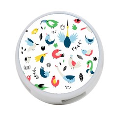 Vector Set Isolates With Cute Birds Scandinavian Style 4-Port USB Hub (One Side)