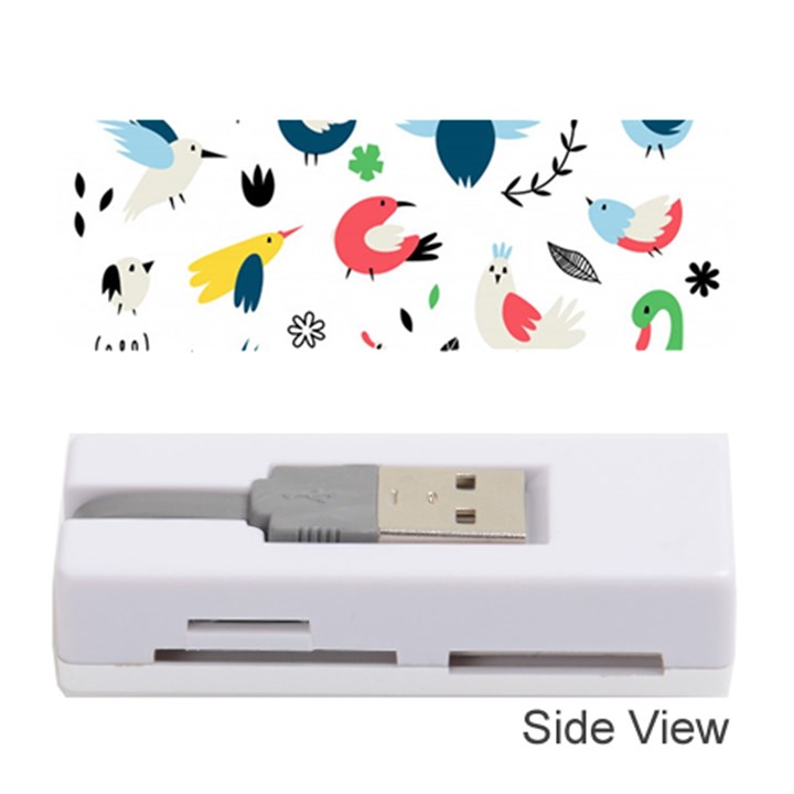 Vector Set Isolates With Cute Birds Scandinavian Style Memory Card Reader (Stick)