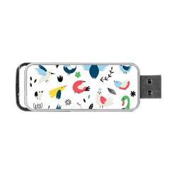 Vector Set Isolates With Cute Birds Scandinavian Style Portable USB Flash (One Side)