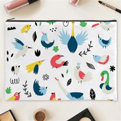 Vector Set Isolates With Cute Birds Scandinavian Style Cosmetic Bag (xxxl) by Vaneshart