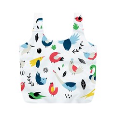 Vector Set Isolates With Cute Birds Scandinavian Style Full Print Recycle Bag (m) by Vaneshart