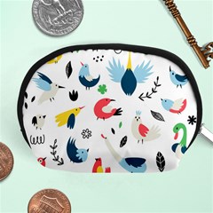 Vector Set Isolates With Cute Birds Scandinavian Style Accessory Pouch (medium) by Vaneshart