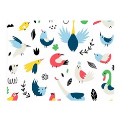 Vector Set Isolates With Cute Birds Scandinavian Style Double Sided Flano Blanket (Mini) 