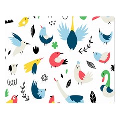 Vector Set Isolates With Cute Birds Scandinavian Style Double Sided Flano Blanket (Large) 