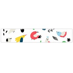 Vector Set Isolates With Cute Birds Scandinavian Style Large Flano Scarf 