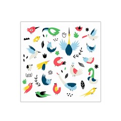 Vector Set Isolates With Cute Birds Scandinavian Style Satin Bandana Scarf