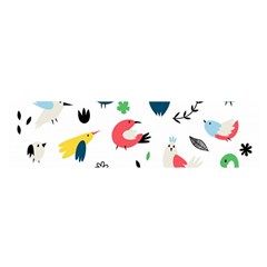 Vector Set Isolates With Cute Birds Scandinavian Style Satin Scarf (Oblong)