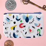 Vector Set Isolates With Cute Birds Scandinavian Style Large Coin Purse Back