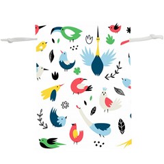 Vector Set Isolates With Cute Birds Scandinavian Style  Lightweight Drawstring Pouch (xl) by Vaneshart