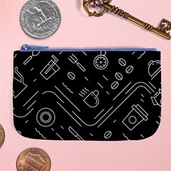 Coffee Background Large Coin Purse