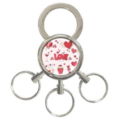 Hand Drawn Valentines Day Element Collection 3-ring Key Chain by Vaneshart