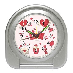 Hand Drawn Valentines Day Element Collection Travel Alarm Clock by Vaneshart