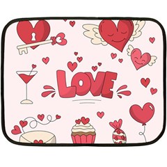 Hand Drawn Valentines Day Element Collection Fleece Blanket (mini) by Vaneshart