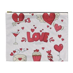 Hand Drawn Valentines Day Element Collection Cosmetic Bag (xl) by Vaneshart