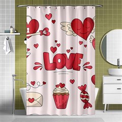 Hand Drawn Valentines Day Element Collection Shower Curtain 48  X 72  (small)  by Vaneshart