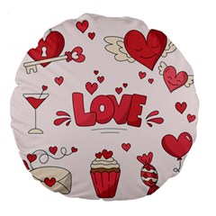 Hand Drawn Valentines Day Element Collection Large 18  Premium Round Cushions by Vaneshart