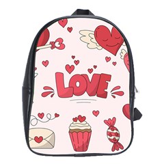 Hand Drawn Valentines Day Element Collection School Bag (xl) by Vaneshart