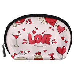 Hand Drawn Valentines Day Element Collection Accessory Pouch (large) by Vaneshart