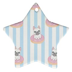 French Bulldog Dog Seamless Pattern Ornament (star)