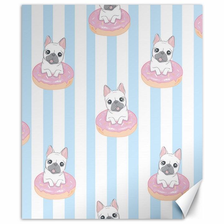 French Bulldog Dog Seamless Pattern Canvas 8  x 10 