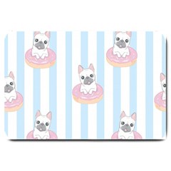 French Bulldog Dog Seamless Pattern Large Doormat  by Vaneshart