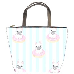 French Bulldog Dog Seamless Pattern Bucket Bag by Vaneshart