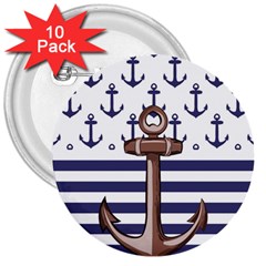 Anchor Background Design 3  Buttons (10 Pack)  by Vaneshart