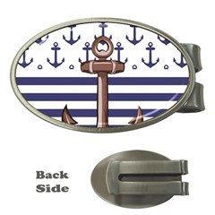 Anchor Background Design Money Clips (oval)  by Vaneshart