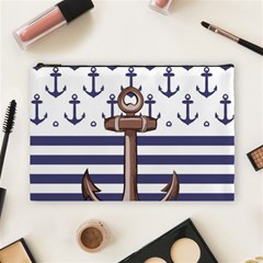 Anchor Background Design Cosmetic Bag (large)