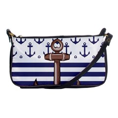 Anchor Background Design Shoulder Clutch Bag by Vaneshart