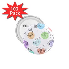 Cartoon Bird Cute Doodle Bird 1 75  Buttons (100 Pack)  by Vaneshart