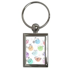 Cartoon Bird Cute Doodle Bird Key Chain (rectangle) by Vaneshart