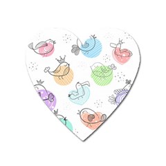 Cartoon Bird Cute Doodle Bird Heart Magnet by Vaneshart