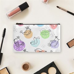 Cartoon Bird Cute Doodle Bird Cosmetic Bag (small) by Vaneshart