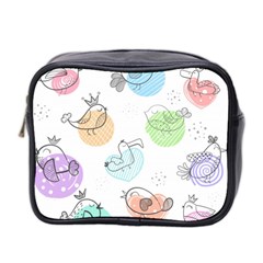 Cartoon Bird Cute Doodle Bird Mini Toiletries Bag (two Sides) by Vaneshart