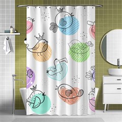 Cartoon Bird Cute Doodle Bird Shower Curtain 48  X 72  (small)  by Vaneshart