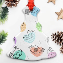 Cartoon Bird Cute Doodle Bird Ornament (christmas Tree)  by Vaneshart