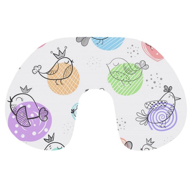 Cartoon Bird Cute Doodle Bird Travel Neck Pillow