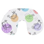 Cartoon Bird Cute Doodle Bird Travel Neck Pillow Back