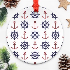 Nautical Seamless Pattern Ornament (round) by Vaneshart