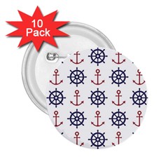 Nautical Seamless Pattern 2 25  Buttons (10 Pack)  by Vaneshart