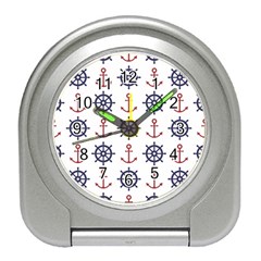 Nautical Seamless Pattern Travel Alarm Clock by Vaneshart