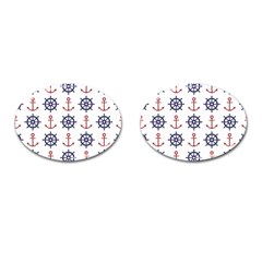 Nautical Seamless Pattern Cufflinks (oval) by Vaneshart